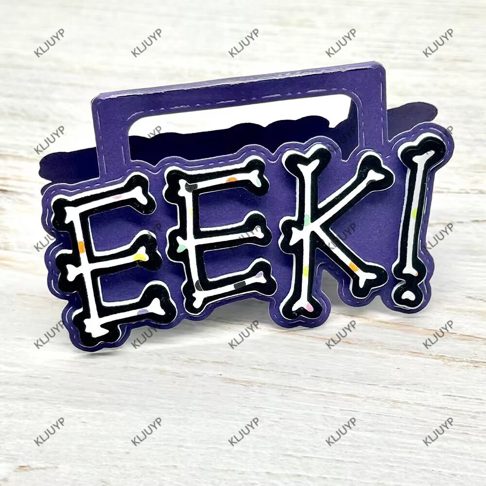 KLJUYP Eek Halloween Bag Topper Metal Cutting Dies Stencils for DIY Scrapbooking/album Decorative Embossing DIY Paper Cards