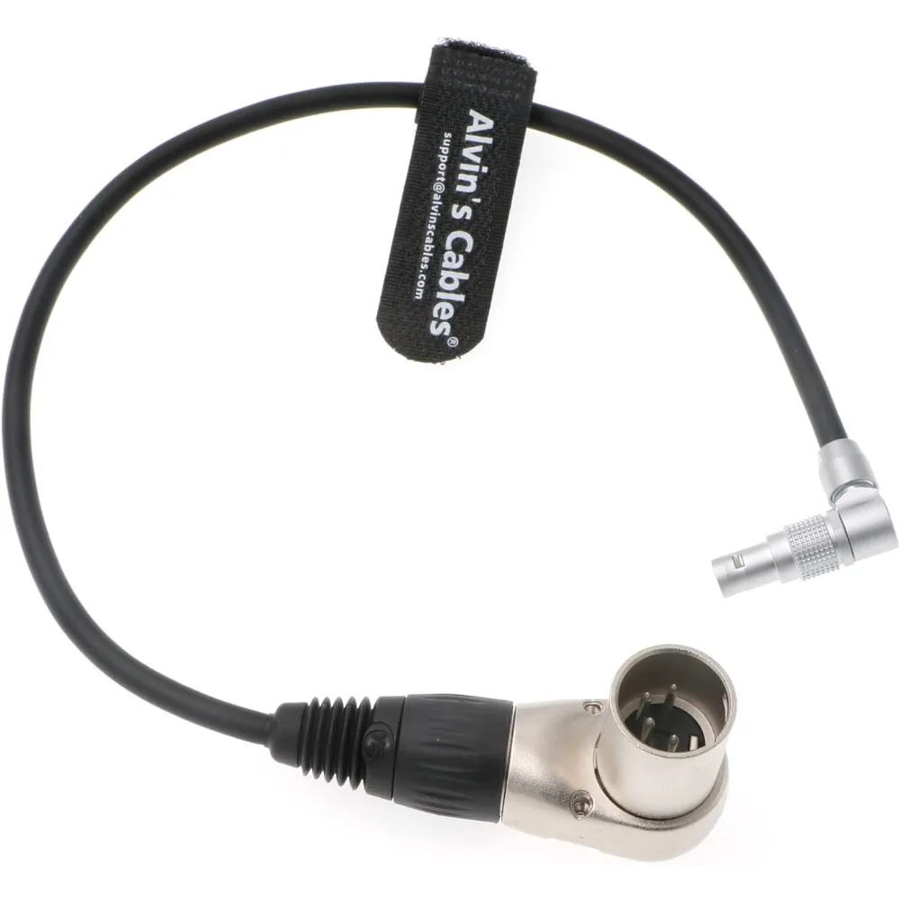 Power-Cable for Zacuto-Kameleon-EVF from Digital-Bolex D16 Camera Rotatable Right Angle 4 Pin Male to XLR 4 Pin Male Right Angle