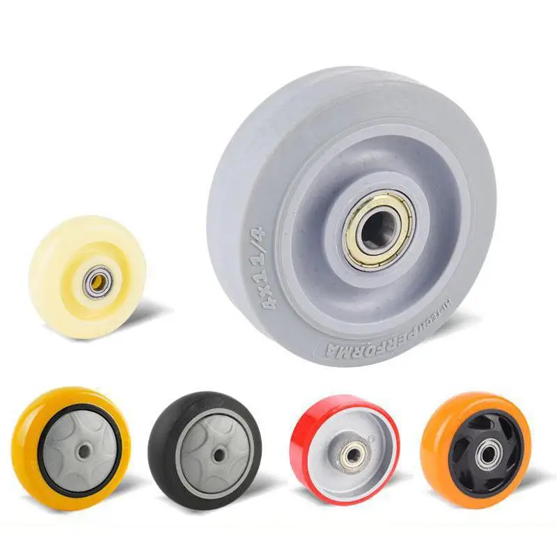 4 Pcs 3 Inch Heavy Duty Casters - Polyurethane/rubber Wheels, Durable & Quiet Swivel Plate Caster