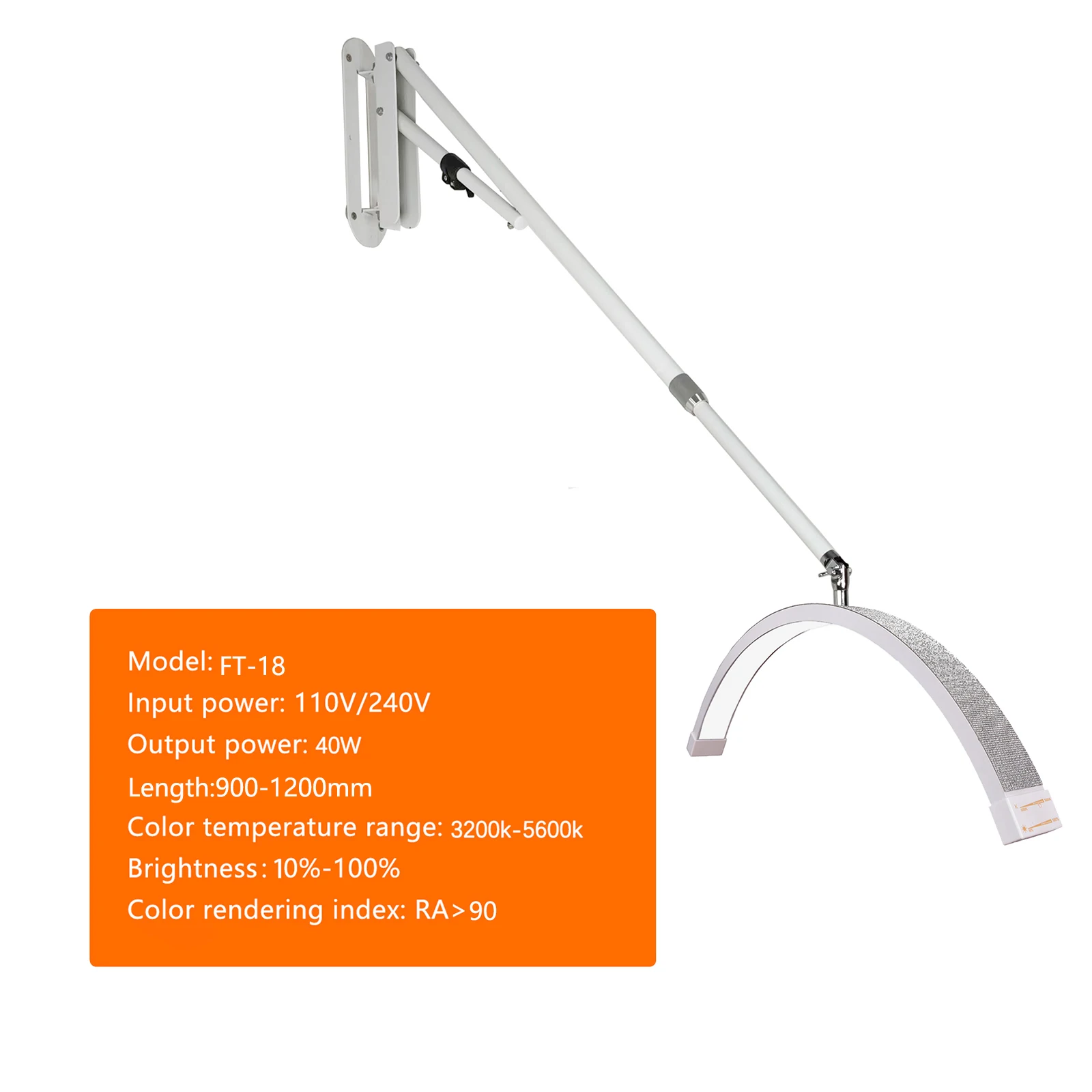 FOSOTO 40 واط التصوير وحدة إضاءة LED جداريّة شنت نصف مصباح قمري ملء ضوء LED ضوء السقف لصالون الحلاقة الرموش صالون تجميل الأظافر