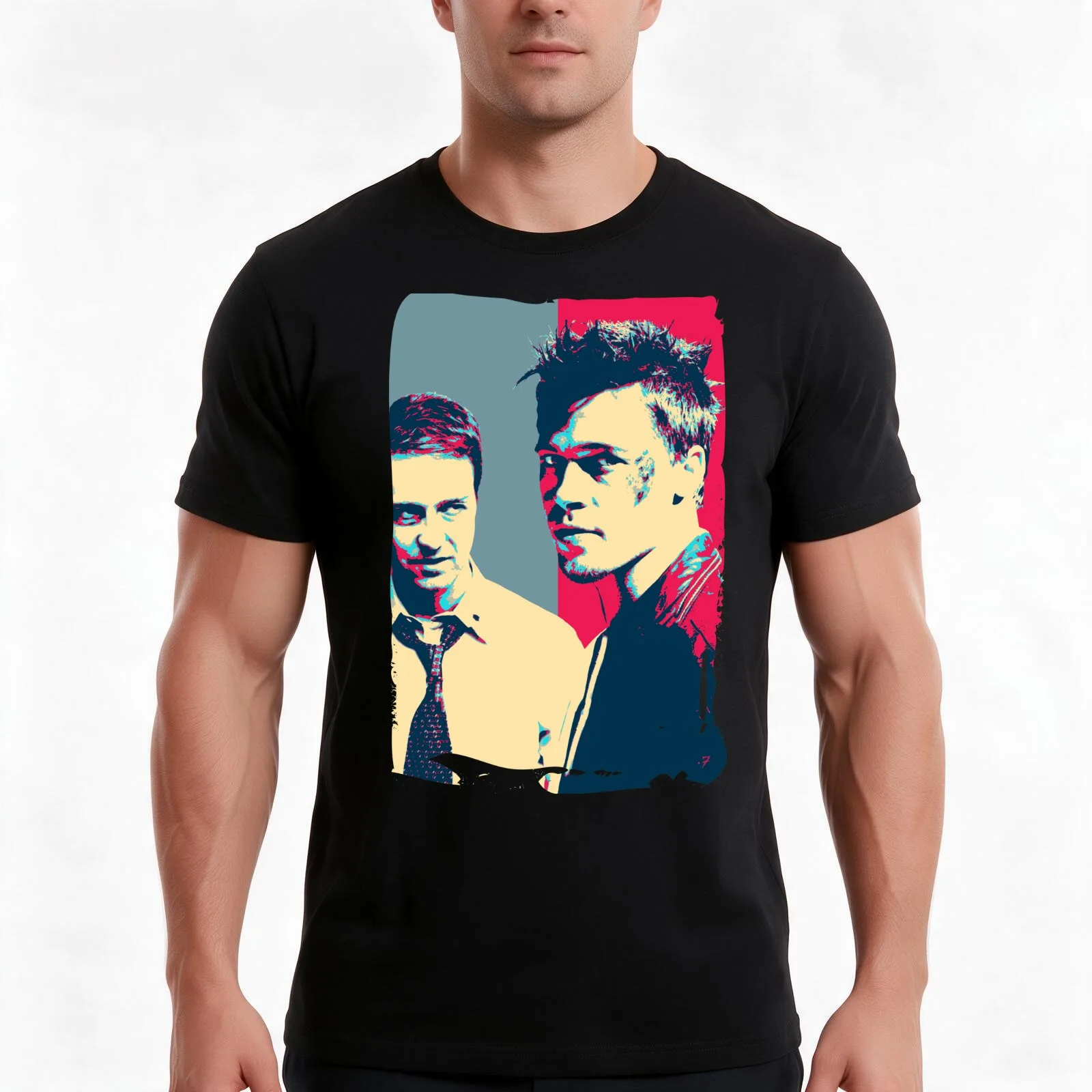 Fight Club Revisited - Tyler Durden and The Narrator T-Shirt, Summer Casual Cotton Tee, Oversized Streetwear Tops, 100% Cotton