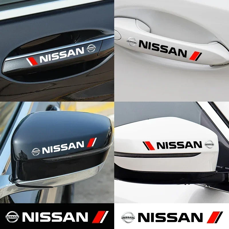 4PCS Car Styling Door Handle Decoration Stickers Decals For Nissan J10 X-Trail Qashqai Juke Leaf Micra NOTE Patrol Gadgets