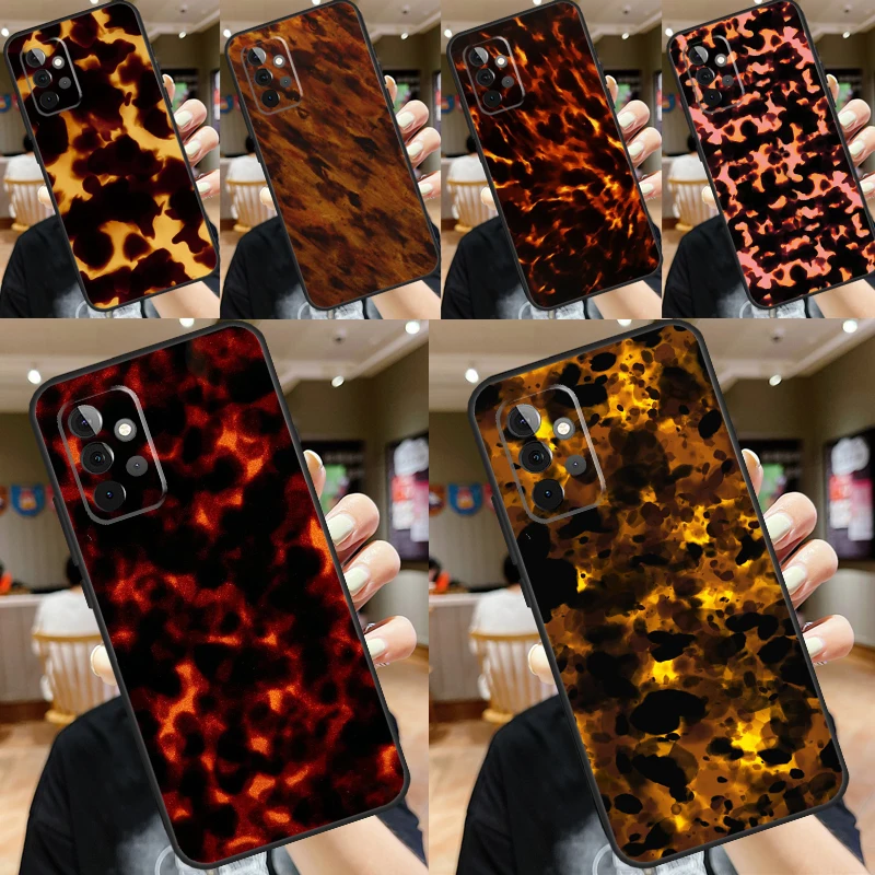 Tortoise Shell Pattern Phone Case For Samsung Galaxy A32 A52 A12 A53 A33 A23 A13 A54 A34 A14 A51 A15 A25 A35 A55