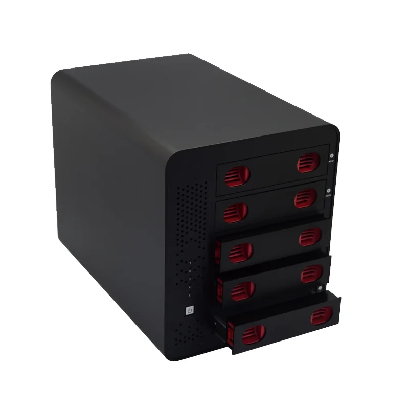 5 Bay Hot Swap Aluminum Mini ITX PC Cloud Storage NAS Case Chassis for HDD Storage Server