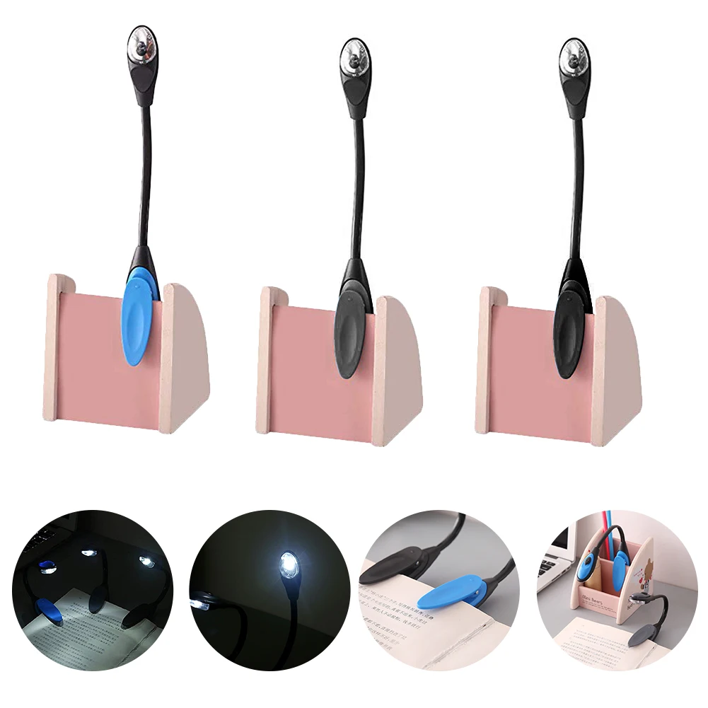 

Portable Mini LED Book Reading Light Battery Operated Clip On Book Lamp Bendable Flexible Dorm Reading Light For Home Bed