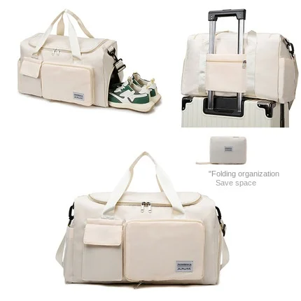 

Hand-in-hand travel bag large capacity duffel bag wet dry separation fitness bag independent shoe warehouse folding storage bag