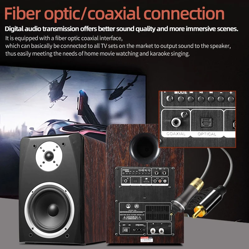 Active HIFI Bookshelf Speaker Set Home Karaoke Sound System Living Room 2.0 Stereo Desktop TV KTV Sound System