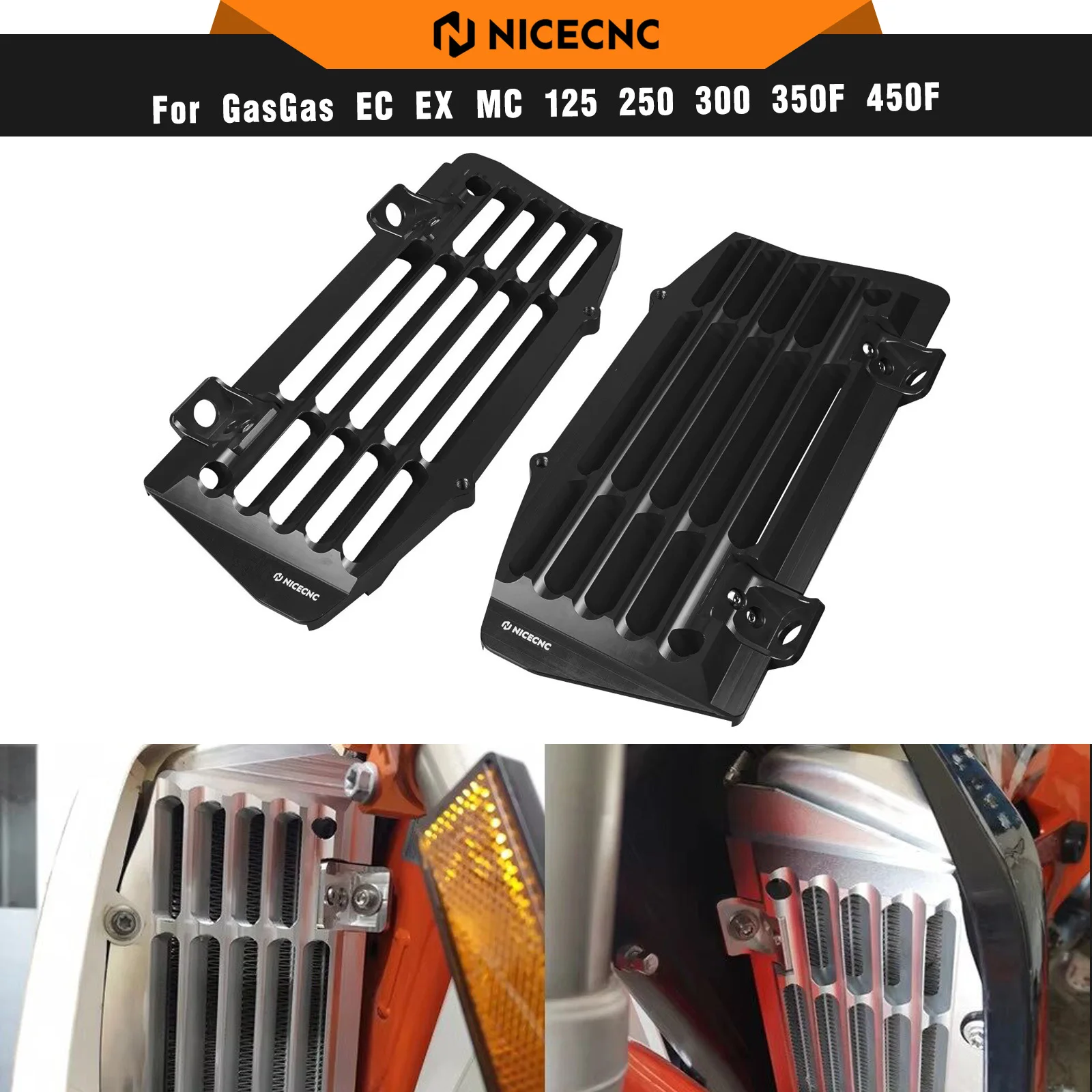 NICECNC Für GasGas EC 300 2021-2023 Kühlergrill Schutz Grill Abdeckung Schutz Für KTM EXC 300 EXCF 350 Husqvarna TE 300 TE 250