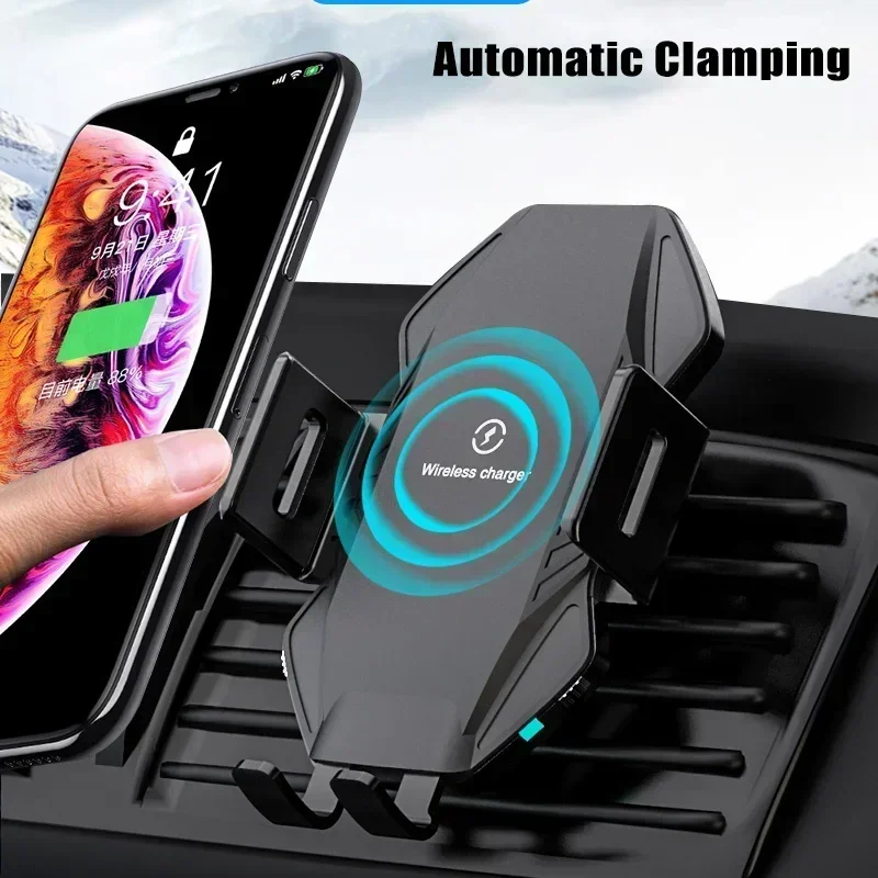 15W Fast Car Wireless Charging Stand for Ulefone Power Armor 19 19T 18 18T Ultra 14 Pro Rugged Phone Holder Wireless Car Charger