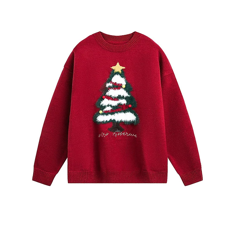 سترة محبوكة كبيرة الحجم لشجرة عيد الميلاد للرجال بلوفر شتوي للخريف #5