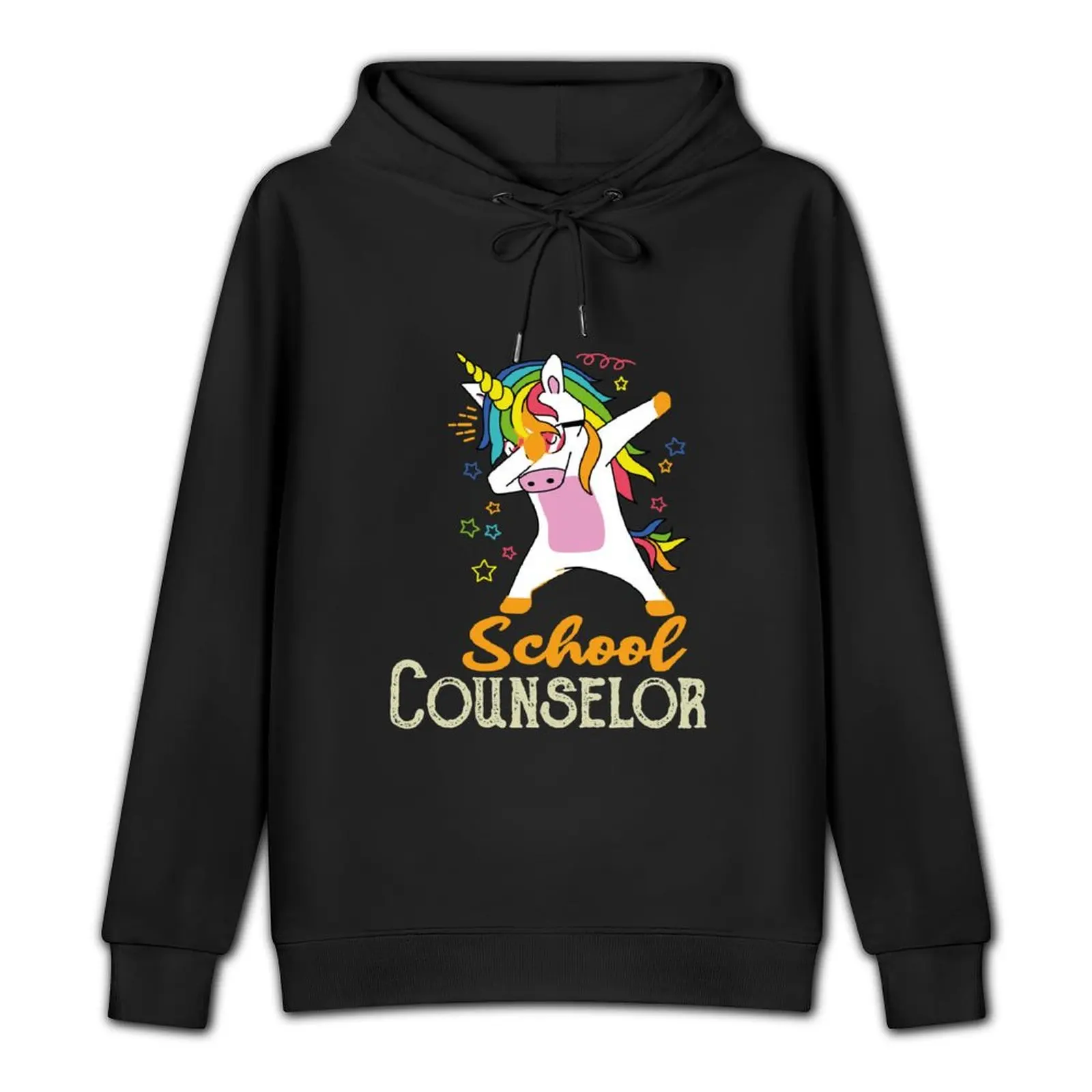 Love School Counselor Rainbow Hair Unicorn Teacher Gift Pullover Hoodie autumn clothes new hooded tee