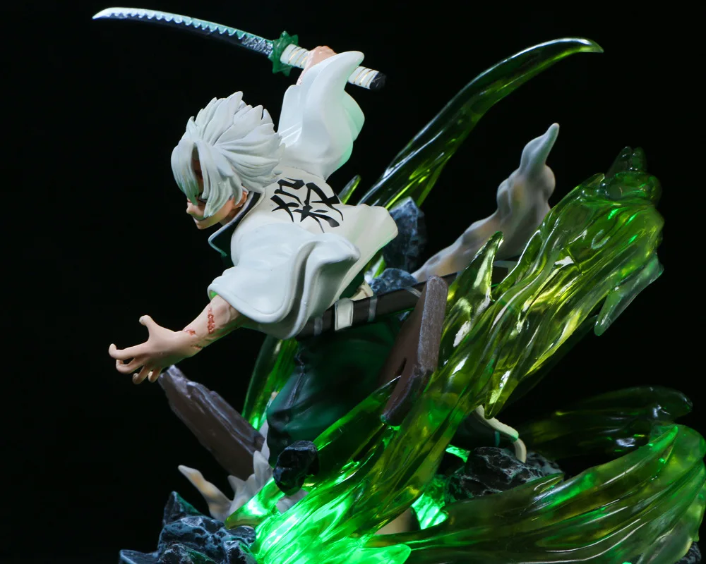 30cm Demon Slayer Shinazugawa Sanemi Luminous Gk statua chłopiec kolekcja Anime Model figurki dekoracja stołu ozdoba zabawki prezenty