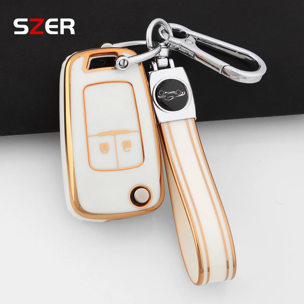 2 Buttons TPU Flip Car Key Cover Case Fob Keychain Shell For Chevrolet Chevry Cruze Sedan Hatchback Malibu Trax Aveo 2009-2019 view 5