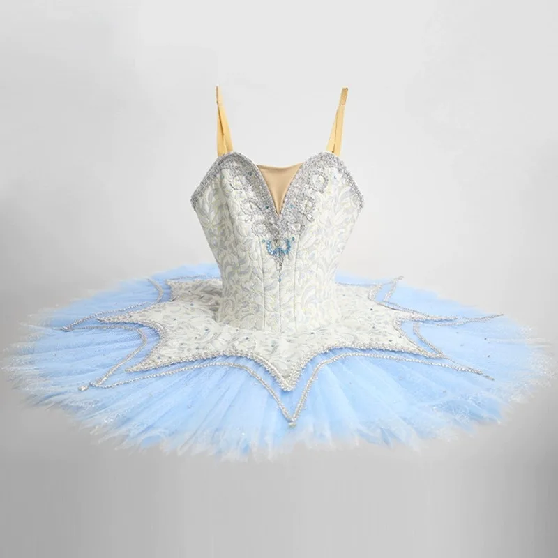 

2024 latest customized Blue Bird Silver Fairy ballet tutu skirt, professional ballet performance costume