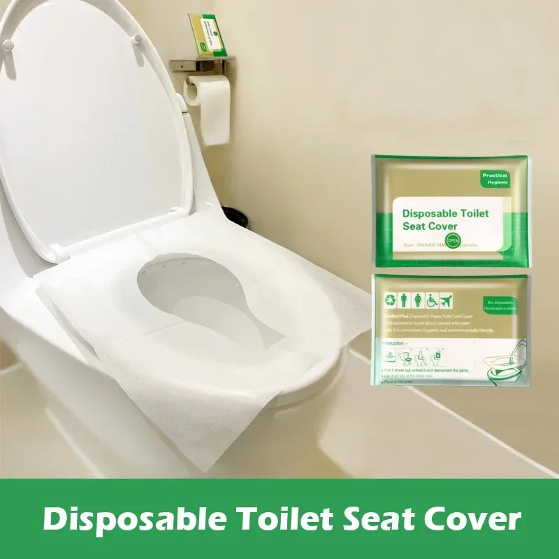 Disposable Toilet Seat Cover, Water Soluble Paper Disposable Toilet Seat Cover Mat, Travel Hotel Public Area Cleaning Supplies