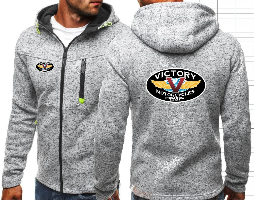 Victorys Polaris American Motorcycle Men\'s Hoodies Sweatshirts Victoryed Men\'s Casual Hooded Coat Sports Jacquard Hoodie Jacket