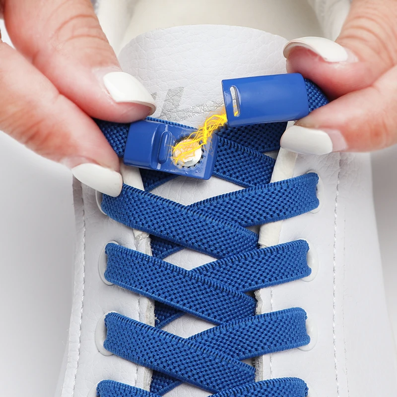 

sneakers Solid color Elastic shoelaces metal Magnetic buckle shoelace children adult No Tie Shoe laces Shoe accessories