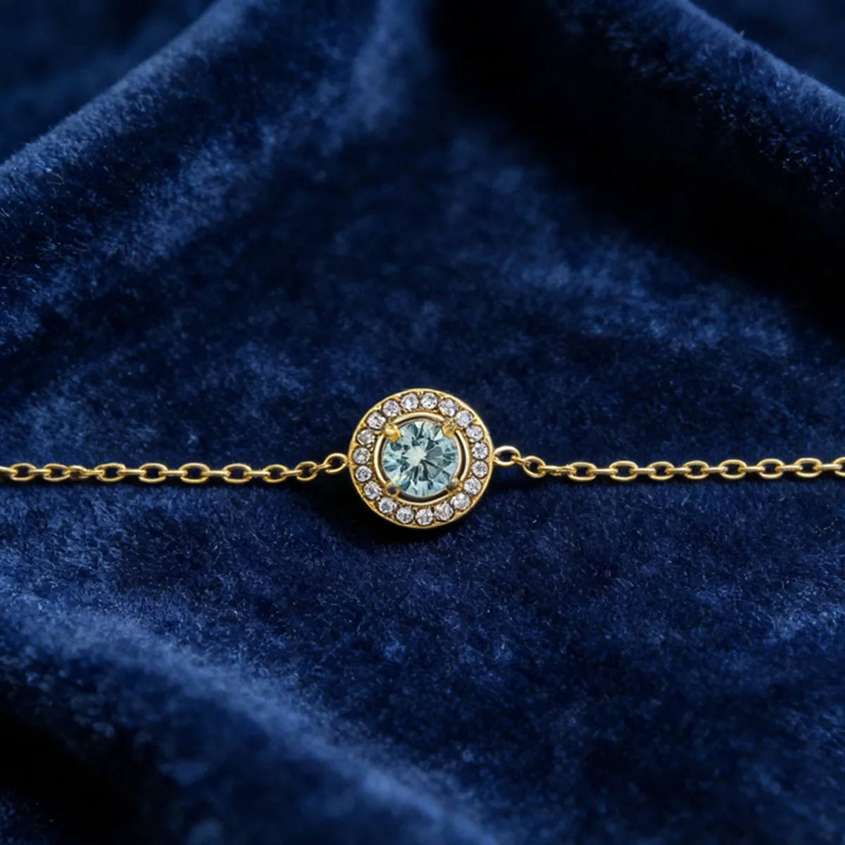 1pc 0.5Carat Classic Round Cut Azury Moissanite Golden Bracelet with Fashionable Design, Exquisite and Luxurious. 5