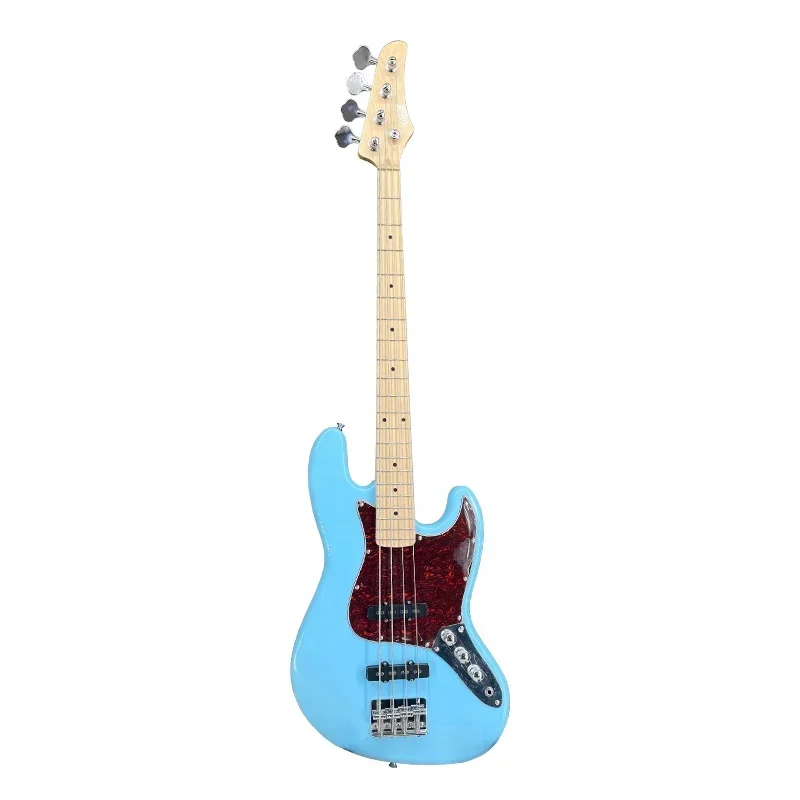 

Affordable price custom wooden blue color Jazz style bass guitar 4 string electric guitar outstanding sound