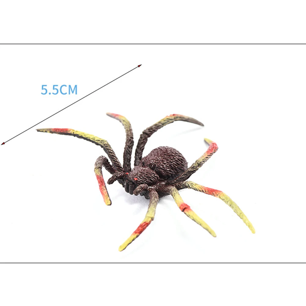 

6pcs Plastic Simulation Spider Figurine Model Toy Kids Educational Learning Nature Animal Toy Prank Prop