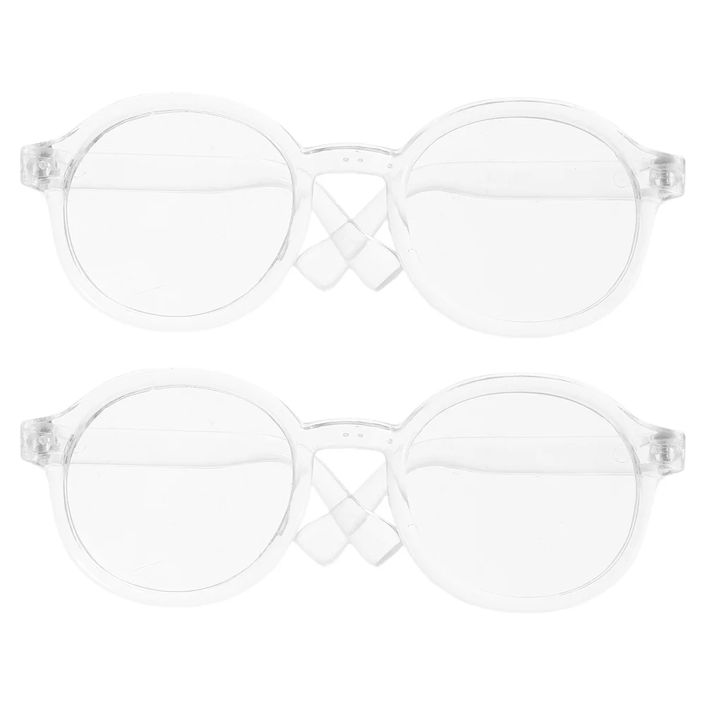 

2pcs Glasses Mini Sunglasses For 20Cm Cotton Lightweight Retro Eyewear Accessories Dress Up Cosplay Props Plastic Eyeglass