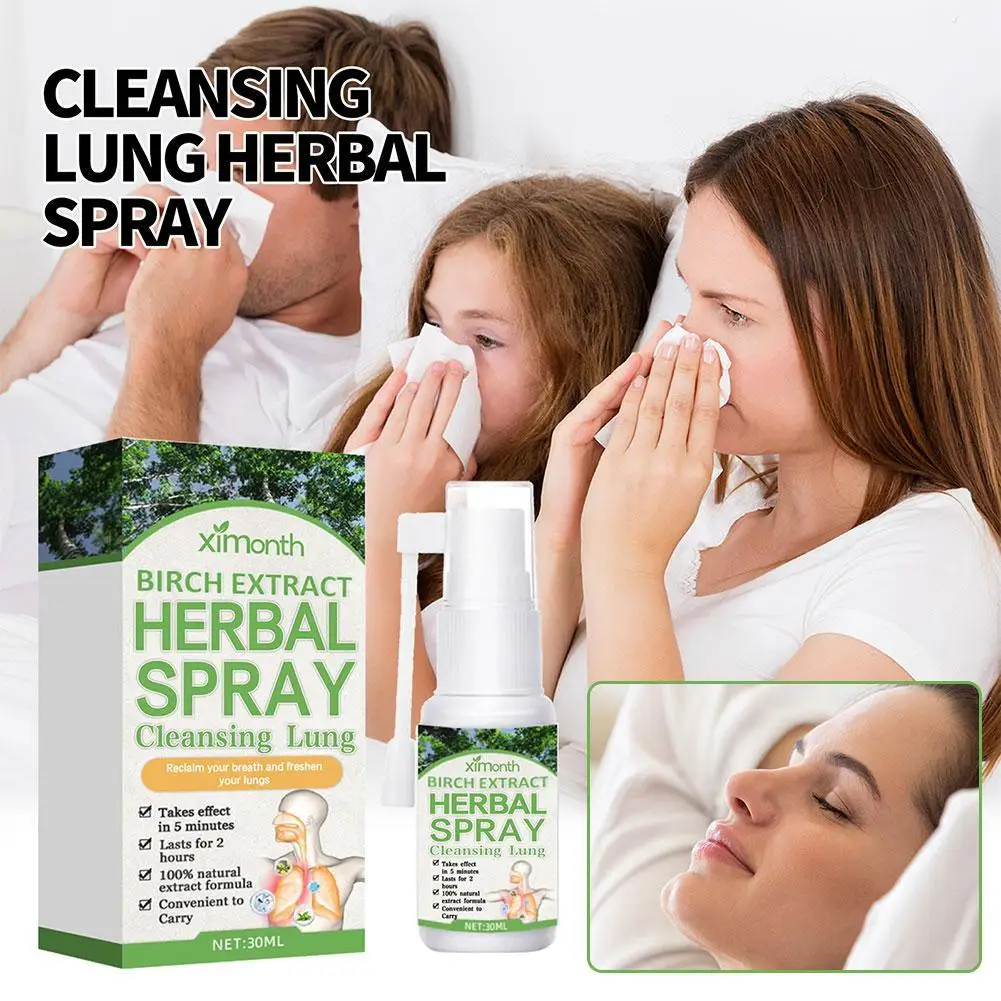 

Herbal Lung Cleanse Spray Mist-Powerful Lung Support Clean Inflammation Relieve Spray Herbal Sore Quit Smoking 30ml Throat