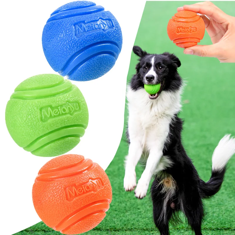 Pet Dog Ball Chew Toys Funny Bouncy Rubber Solid Ball for Small Large Dog Toys Outdoor Throwing Training Toys Supplies