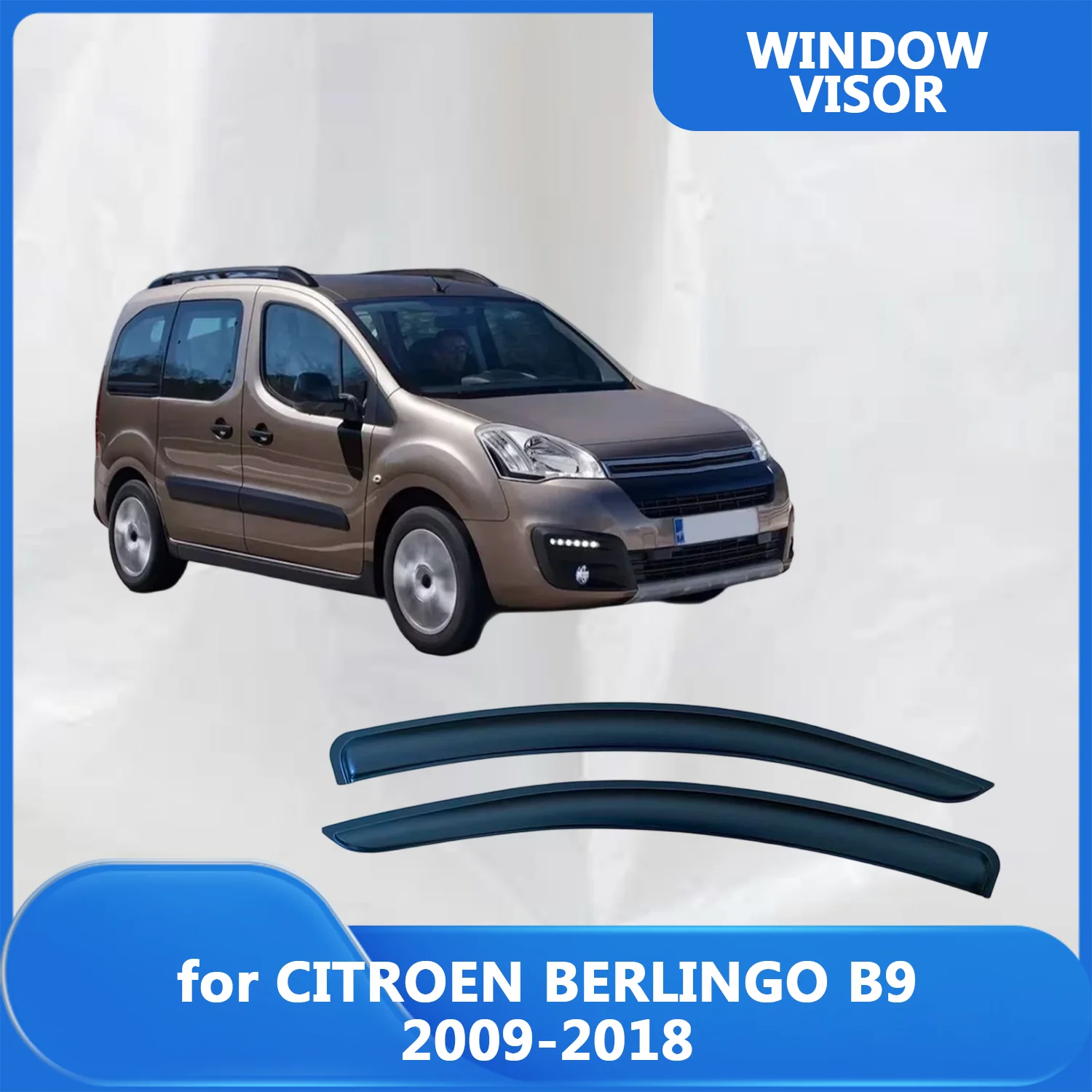 

Window Visor for CITROEN BERLINGO B9 2009-2015 2016 2017 2018 Wind Deflectors Rain Guards Door Visor Vent Shades Ventvisor