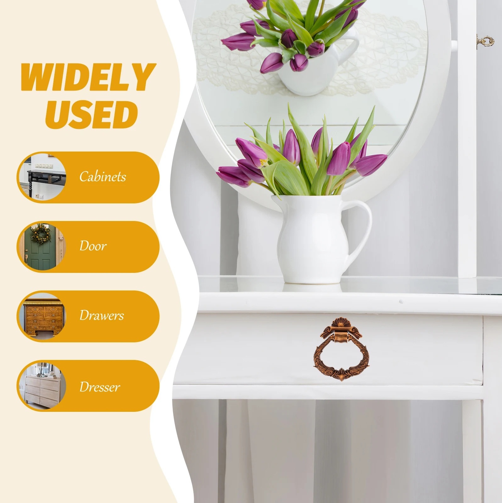 

Vintage Knocker Zinc Alloy Decorative Exterior Home Door Knocker Front Security Hardware Accessory Door Part