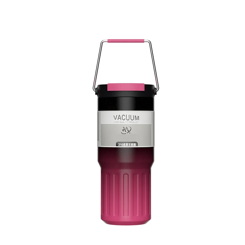 New high-value gradual change handle pot 316 stainless steel thermos cup men and women sports portable large-capacity water cup