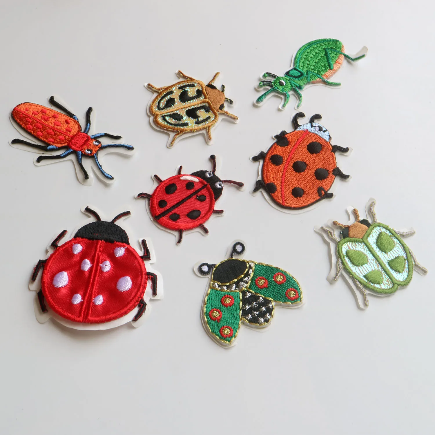 Fashion Ladybug beetle insect patches for clothing phone case sticker DIY small decorative cute embroidery appliques badges
