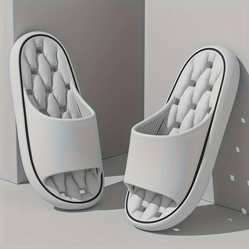 Simple Hollow Summer Sandals for Men and Women, Non-Slip Wear-Resistant Flat Slippers, Bathroom Shower image 2