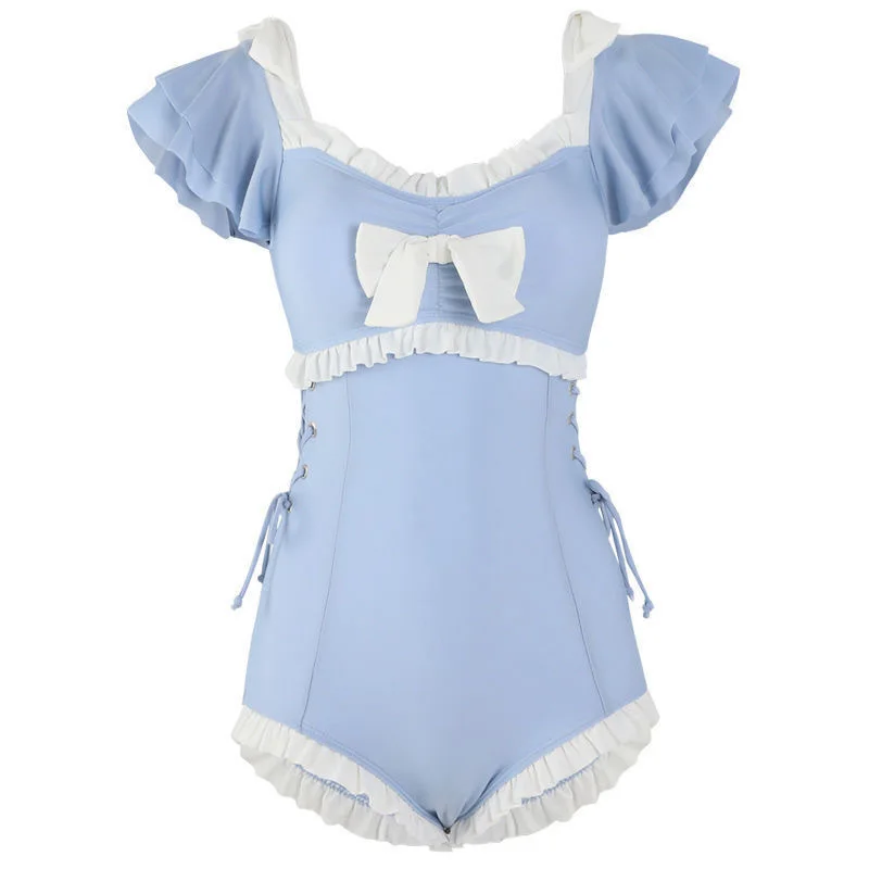 ชุดว่ายน้ําเกาหลีผู้หญิง One Piece น่ารักสาว Conservative Tummy Control Slimming INS สไตล์ 2024 วันหยุดใหม่ Hot Spring ชุดว่ายน้ํา