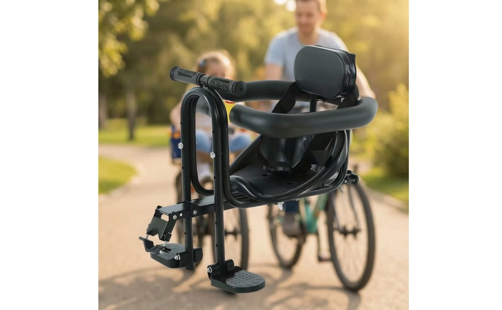 Child Bike Seat Safe Child Cycle Seat with Harness Secure Padded for Toddlers, Family Rides, Outdoor Cycling