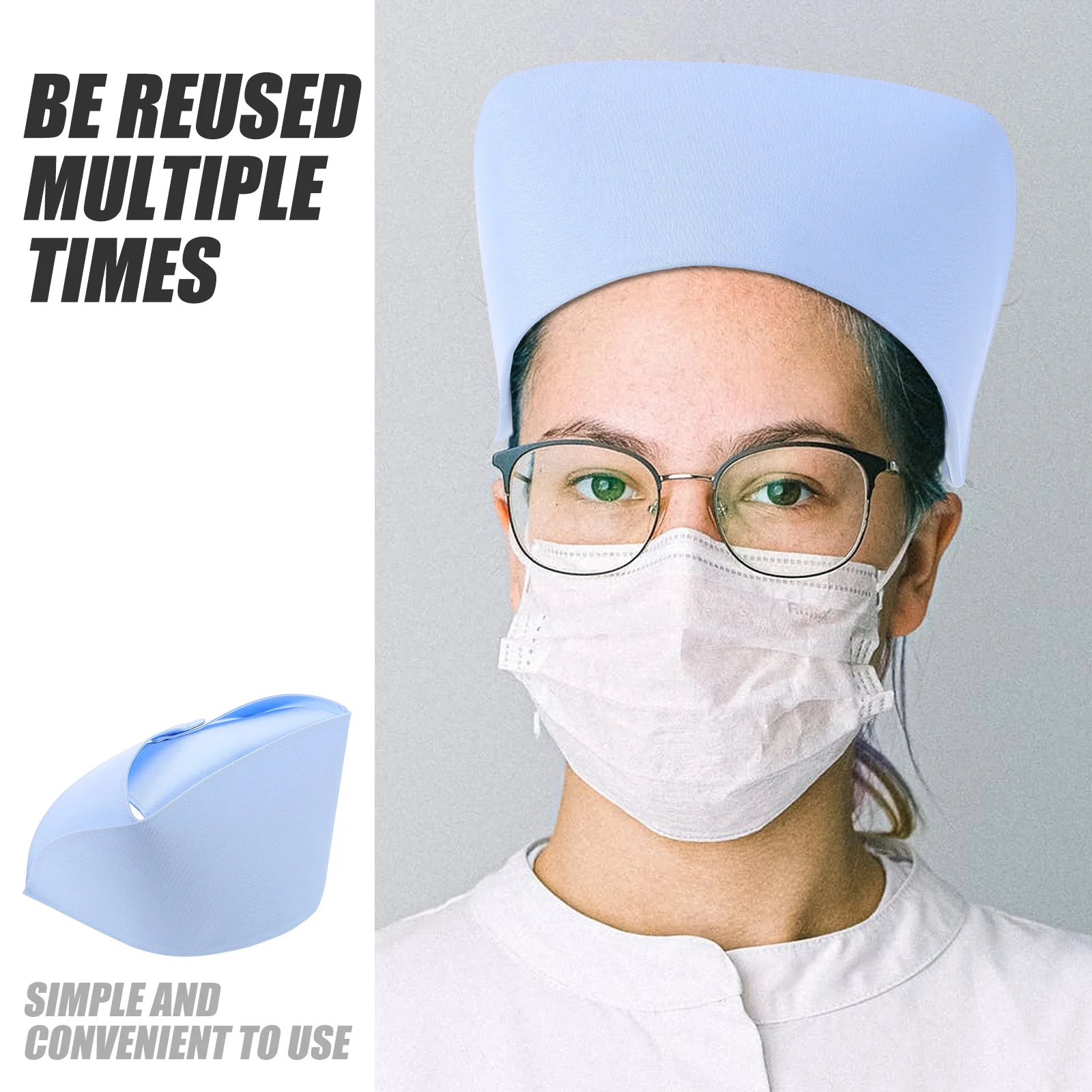 Blue Thin Nurse Cap For Women Nursing School Graduation Party Halloween Cosplay Costume Accessories Medical Lab Wear