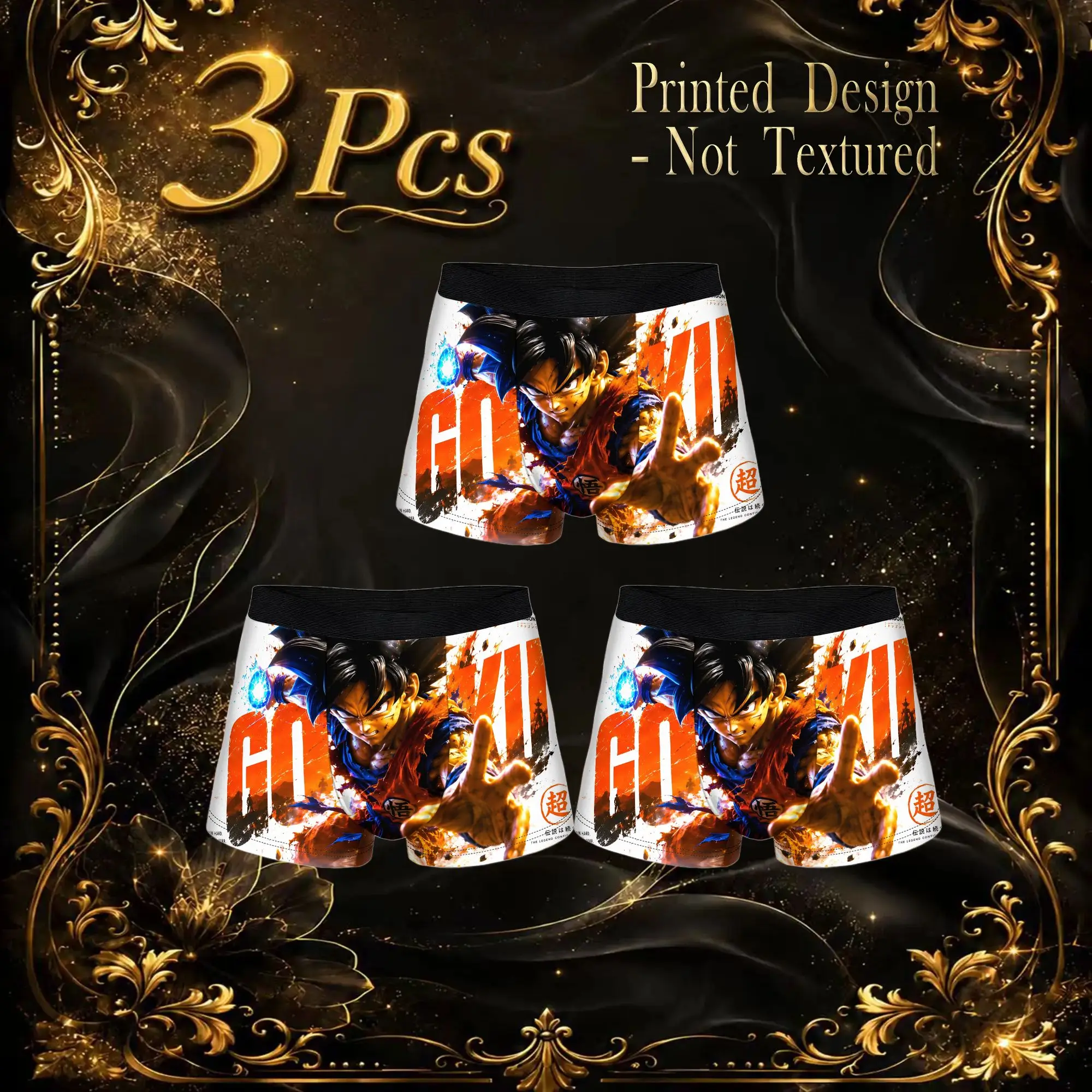3Pcs  boxers Dragon Ball Z Underpants Homme Panties Men's Underwear Print Shorts Boxer Briefs