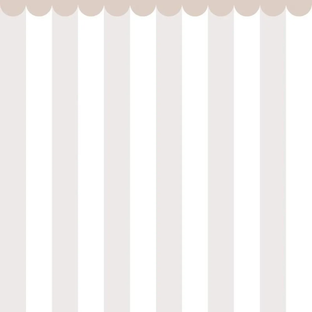Self-Adhesive Half Wall Wallpaper Waterproof Scalloped Border Wall Stickers Striped Pattern Peel Stick Wallpaper