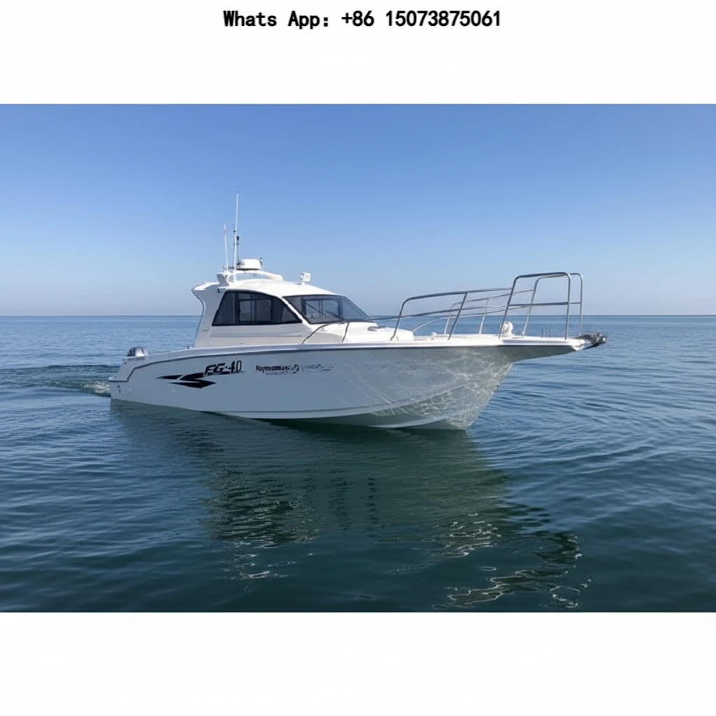 Grandsea White Fiberglass 40ft Offshore Sailing Yacht Inboard Engine Sport Cabin Fishing Boat Model HD-F40B for Malaysia