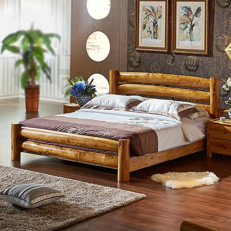 

Solid Wood Double Bed Modern Minimalist 1.8 M Furniture 1.5 M Bed
