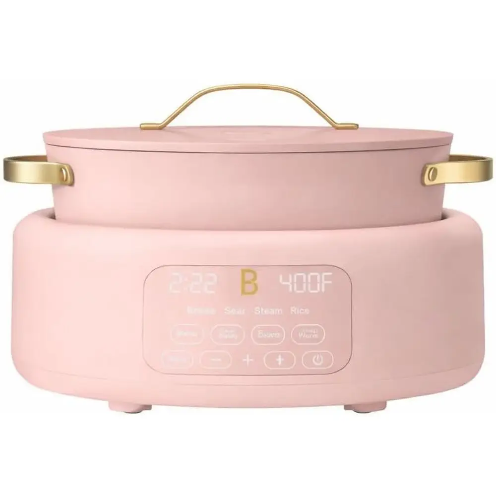 

6 Quart Electric autiuul Multi Cooker 10 in 1 with Progmable Touch Display, Slow Cook Sear Steam (Rose)