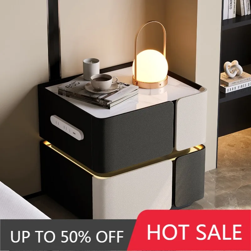 Display Aesthetic Nightstand Luxury Modern Nordic Vintage Storage Trendy Nightstand Mesitas De Noche Bedroom Furniture