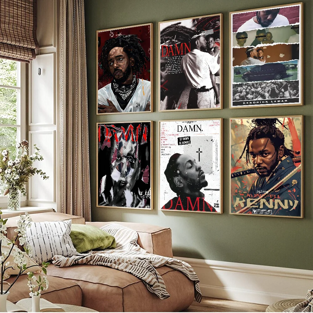 Kendrick Lamar DAMN Self-adhesive Art Poster HD Quality Wall Art Retro Posters For Home Home Decor