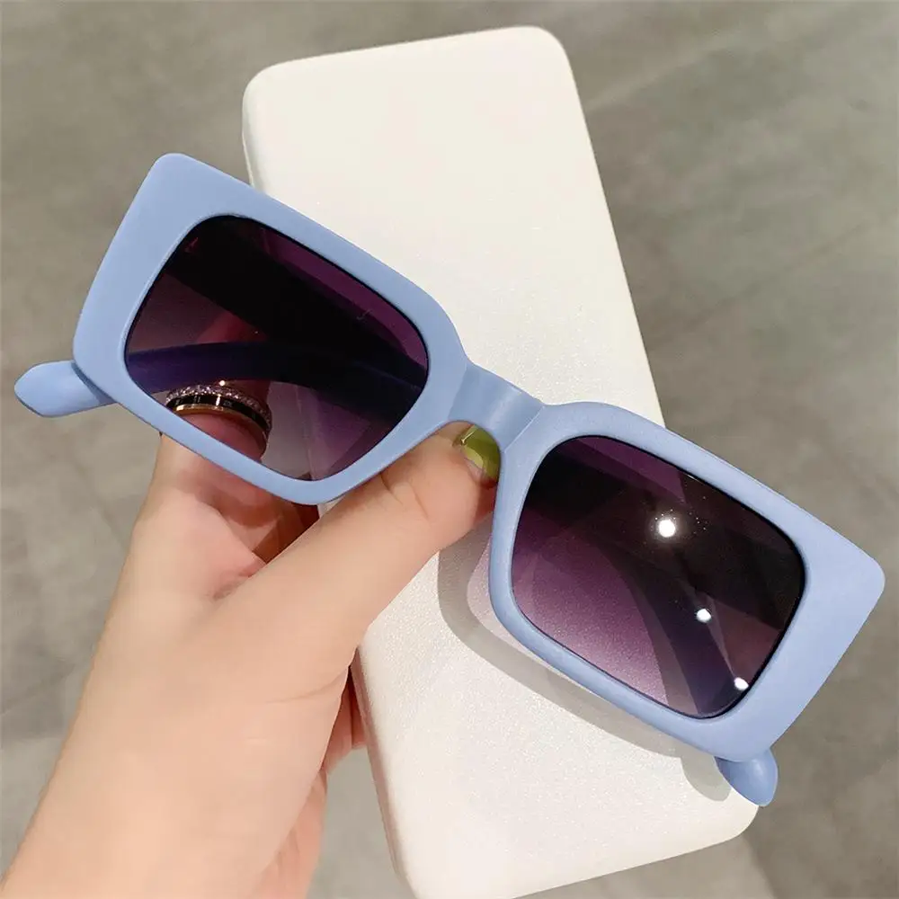 

UV400 Small Frame Gradient Shades Rectangle Square Sunglasses Leopard Sun Glasses