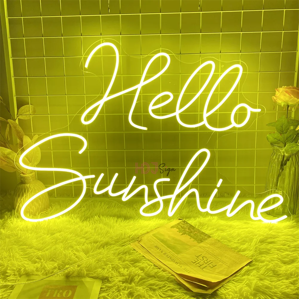 Hello Sunshine  Neon Led Sign Home Bedroom Party Wall Decor Neon Night Lights USB Signs Coffee Shop Decoration Neon Lamps