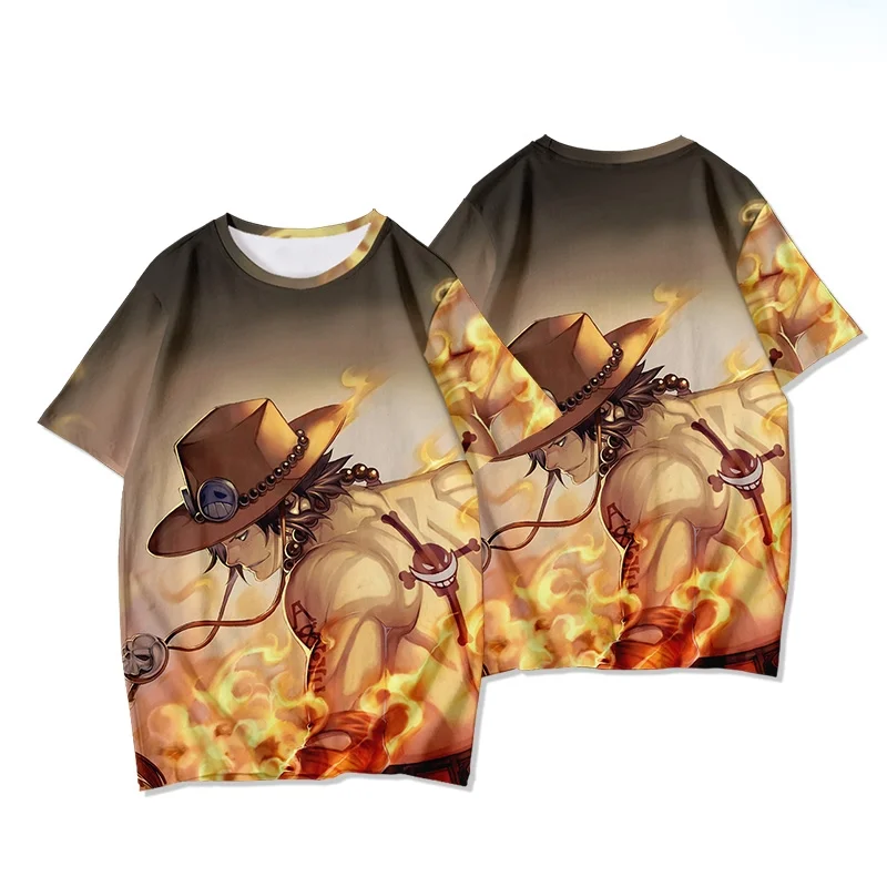 2025-26 Zomer Japanse Anime Een Stuk Mode Mannen Casual T-shirt Anime Gedrukt T-shirt Mannen Sport T-shirt ademend