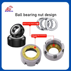 BEGO Nut ER11 ER16 ER20 ER25 ER32 ER40 Ball Wheel Bearing Nut ER25 ER32 GM High Precision OZ25 OZ32 Bearing Nut Accessories