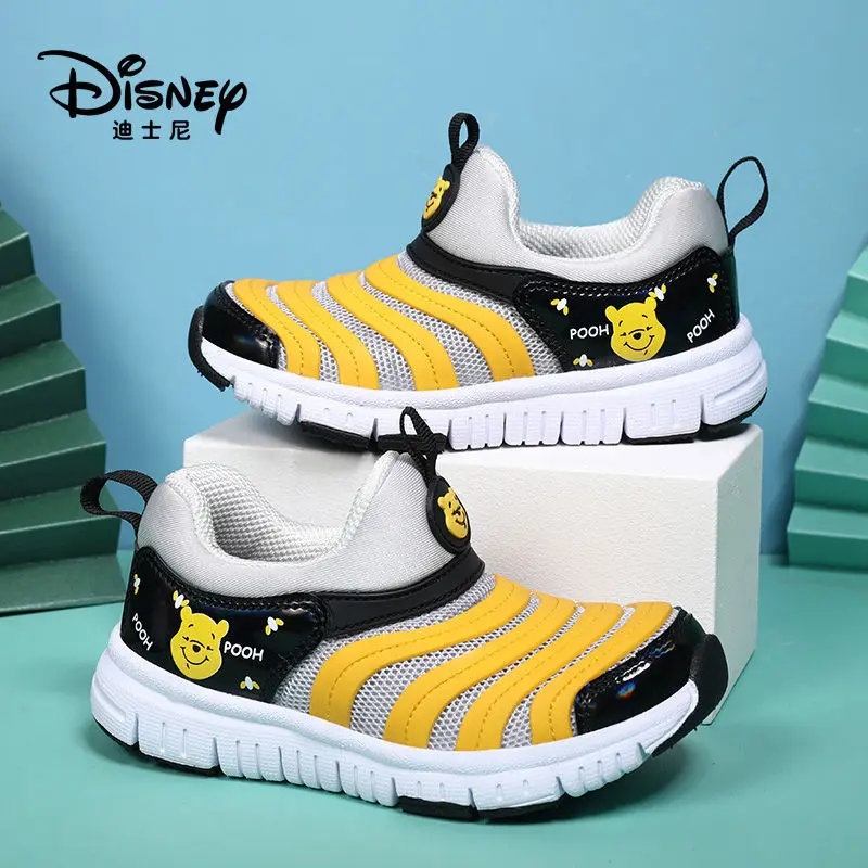 Winnie the Pooh Vinnie Bear Children\'s Shoes Caterpillar Girls Toddler Shoes Soft Bottom Boys Leisure Mesh Breathable Sneakers