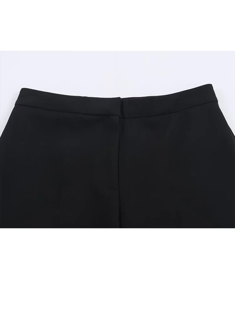 

HH комплекты брюк, осенние женские свободные лацканы на пуговицах с длинными рукавами и пряжкой, прикрашенный пиджак + однотонные прямые брюки с высокой талией на молнии