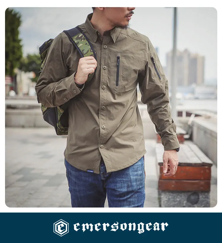 Emersongear Blue Label Triple Tech Tac-Shirt Langarmshirts Herren Pendler T-Shirt Outdoor Angeln Jagd Wandern KH Nylon – Detail 11