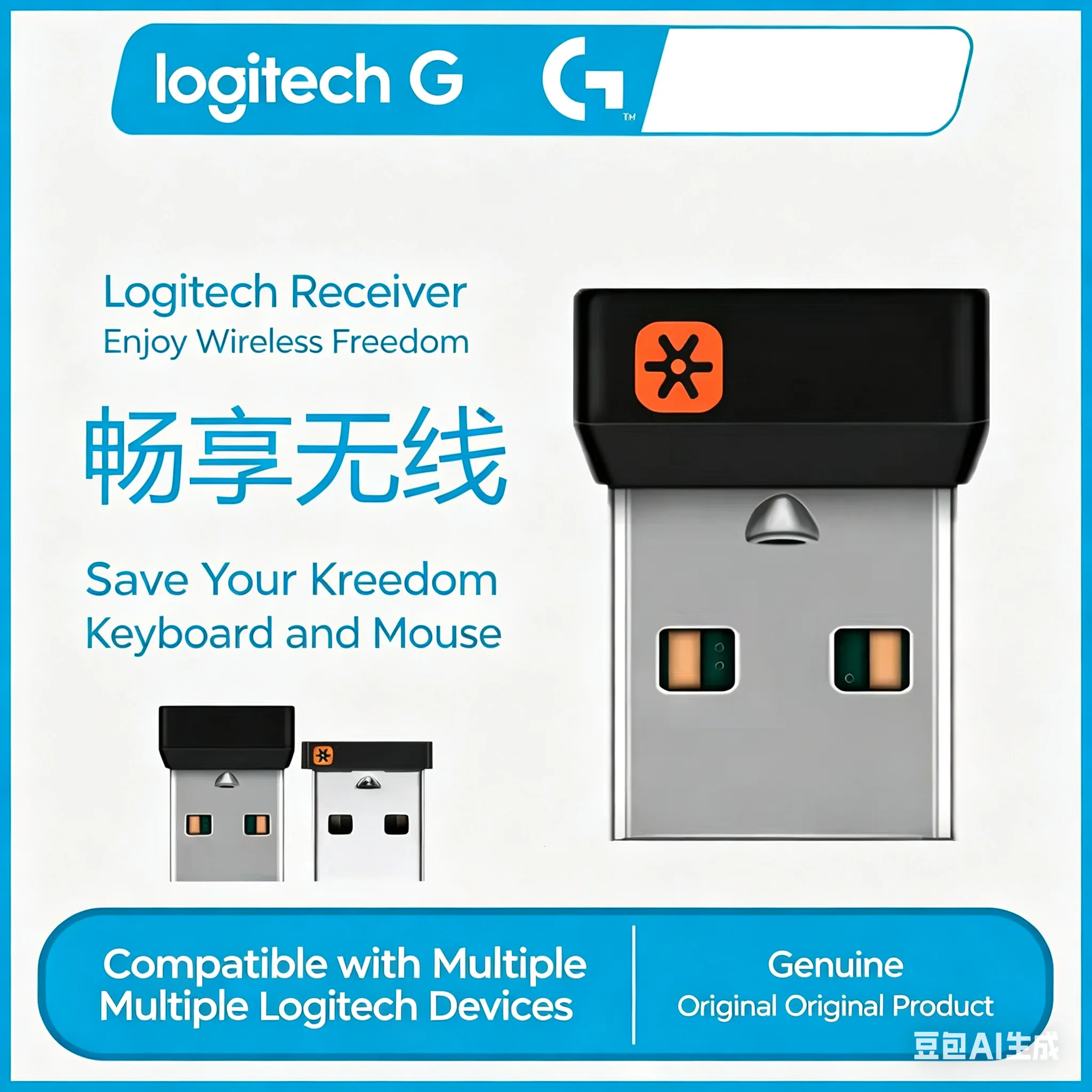 Receptor USB para teclado y ratón inalámbricos Logitech M170/185/220/280/330/MK 270/MK 275/MK 240